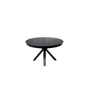Mesa Extensible SKYLER Ø130/180 cm de Comedor, Negro / Negro 2