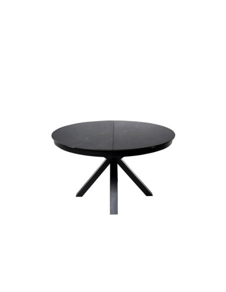 Mesa Extensible SKYLER Ø130/180 cm de Comedor, Negro / Negro