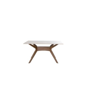 Mesa AARHUS 160x90 cm de Comedor,  Blanco / Nogal 2