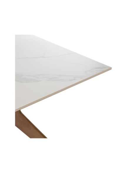 Mesa AARHUS 160x90 cm de Comedor,  Blanco / Nogal