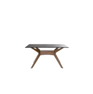 Mesa AARHUS 160x90 cm de Comedor, Negro / Nogal 2