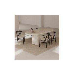 Mesa IRKA 220x109 cm de Comedor, Mármol Travertino 2