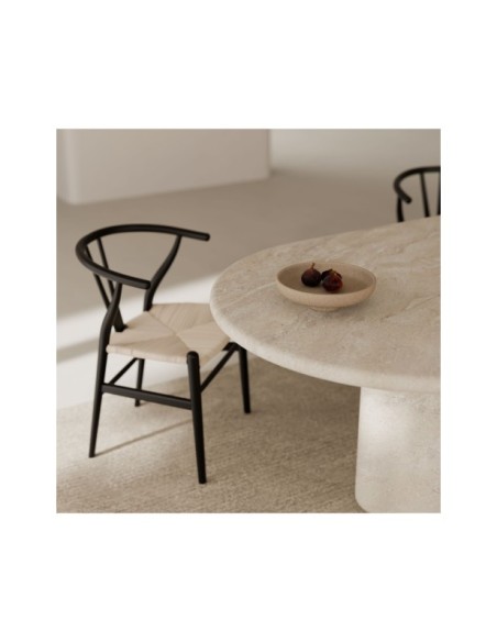 Mesa IRKA 220x109 cm de Comedor, Cemento Acabado Travertino