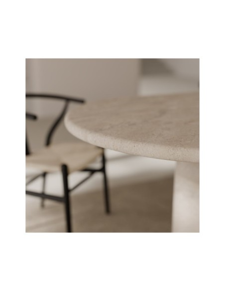 Mesa IRKA 220x109 cm de Comedor, Cemento Acabado Travertino
