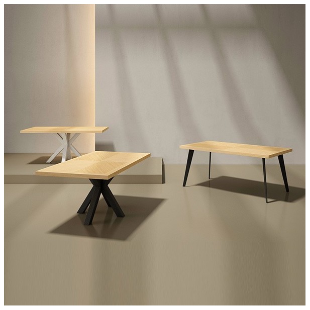 Mesa HENNING 180x100 cm, Roble / Negro