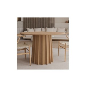 Mesa KARAN Ø120 cm de Comedor, Roble 2