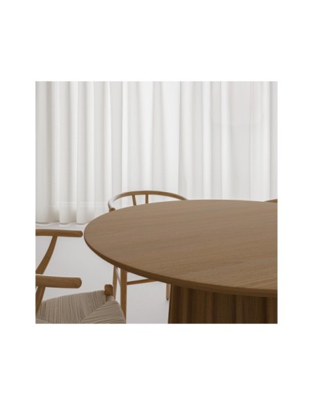 Mesa KARAN Ø120 cm de Comedor, Roble