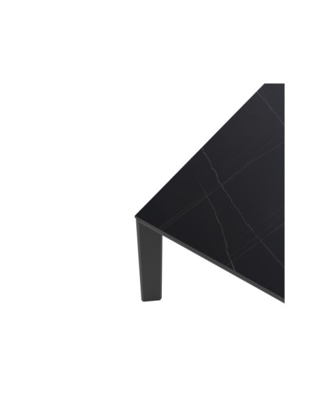 Mesa Extensible LORENZ 140/200 cm de Comedor, Negro / Negro