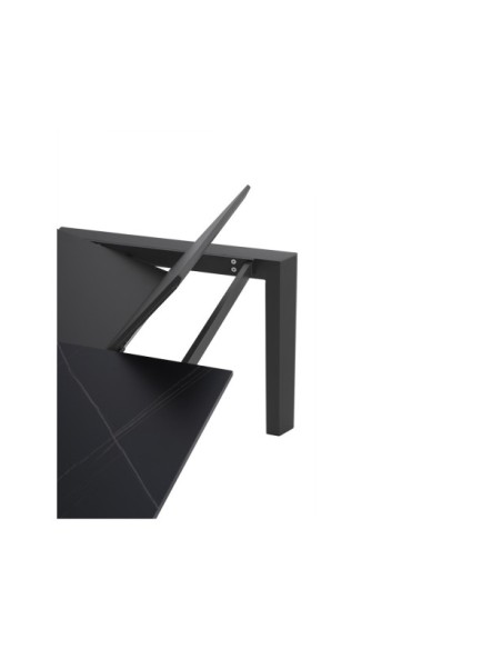 Mesa Extensible LORENZ 140/200 cm de Comedor, Negro / Negro