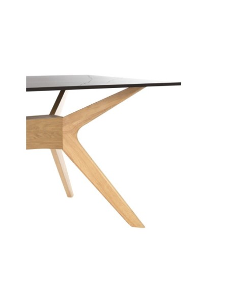 Mesa AARHUS 140x90 cm de Comedor, Negro / Roble