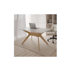 Mesa AARHUS 140x90 cm de Comedor, Blanco / Roble 2