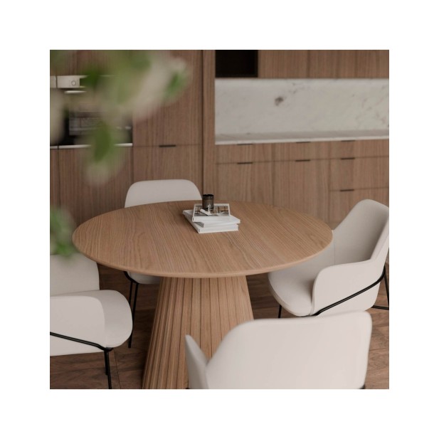 Mesa EBBA Ø100 cm de Comedor, Roble