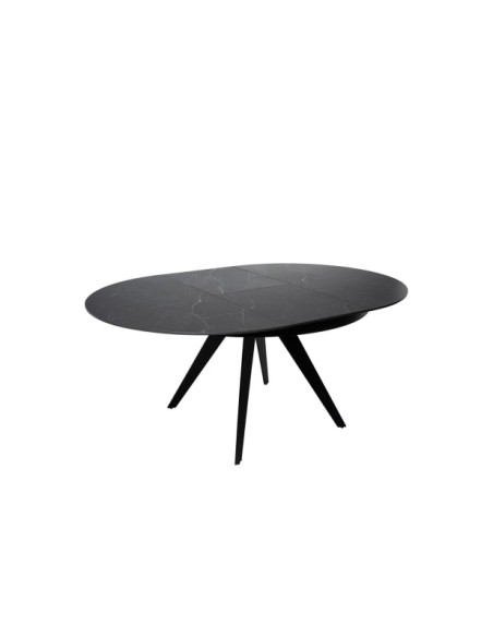 Mesa Extensible BRITTA Ø130/180 cm, Negro / Negro