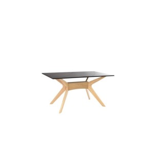 Mesa AARHUS 160x90 cm de Comedor, Negro / Roble