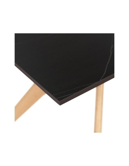 Mesa AARHUS 160x90 cm de Comedor, Negro / Roble