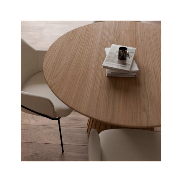 Mesa EBBA Ø120 cm de Comnedor, Roble