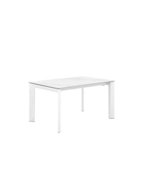 Mesa Extensible TOSH 160/240 cm de Comedor, Blanco / Blanco
