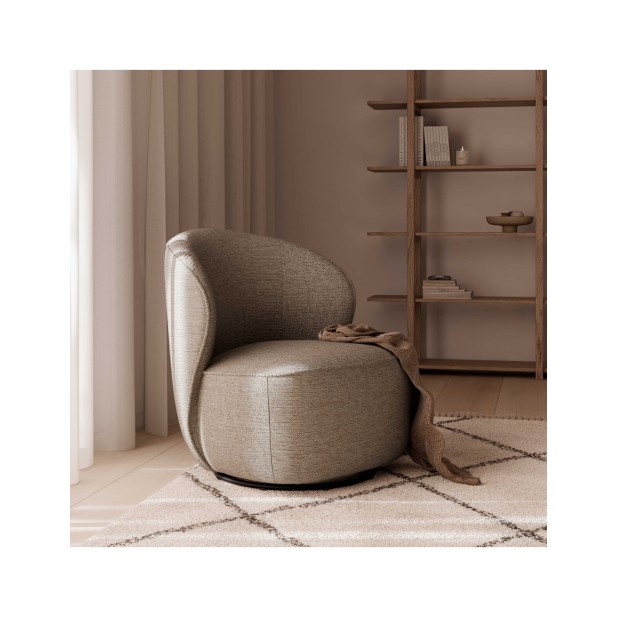 Butaca Giratoria SAFFI, Textil Taupe