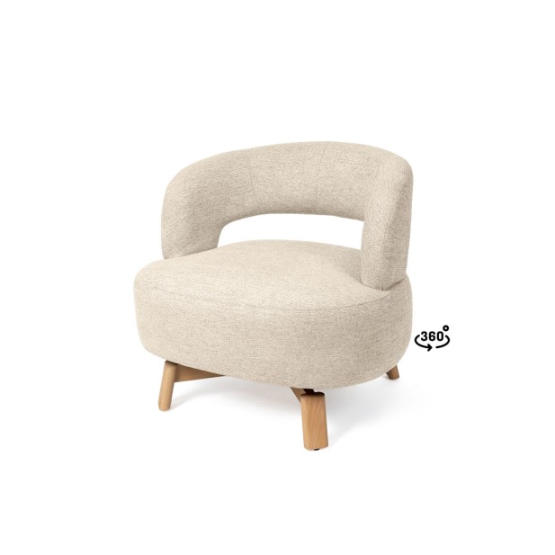 Butaca Giratoria LAURITZ, Textil Beige