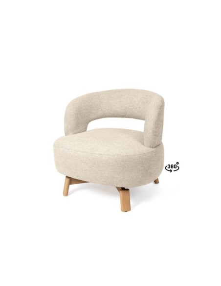 Butaca Giratoria LAURITZ, Textil Beige