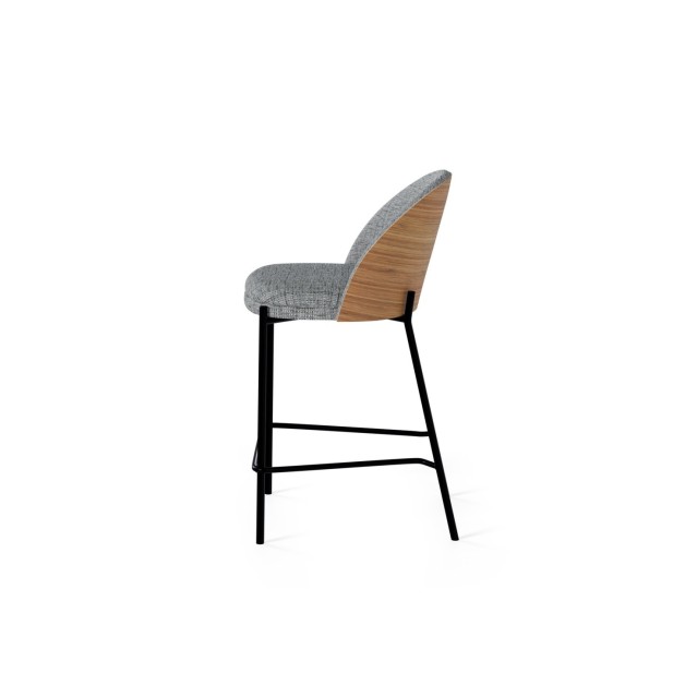 Taburete Alto FRODI 66 cm, Textil Gris