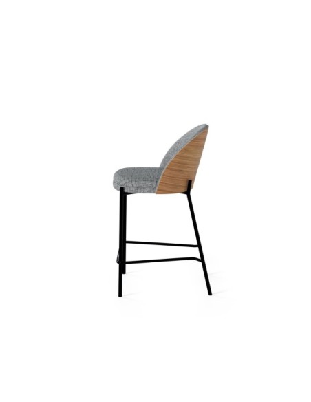 Taburete Alto FRODI 66 cm, Textil Gris