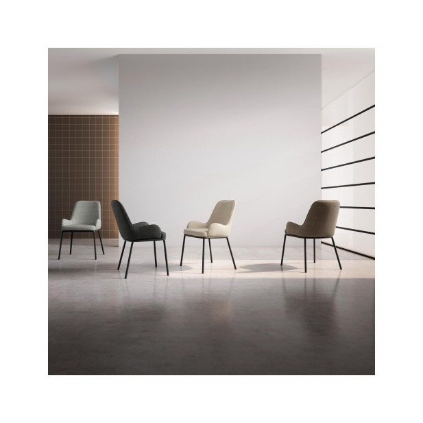 Silla MOGENS, Textil Gris Oscuro