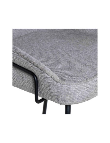 Taburete Alto LARA, Textil Gris Claro