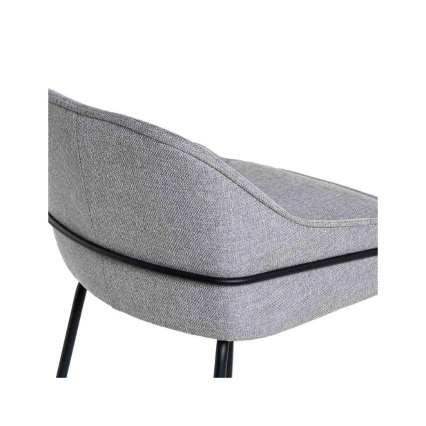 Taburete Alto LARA, Textil Gris Claro