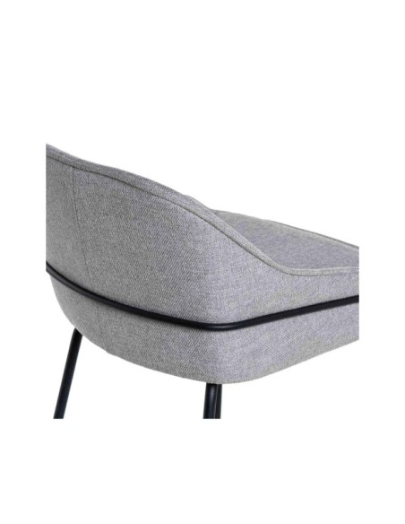 Taburete Alto LARA, Textil Gris Claro