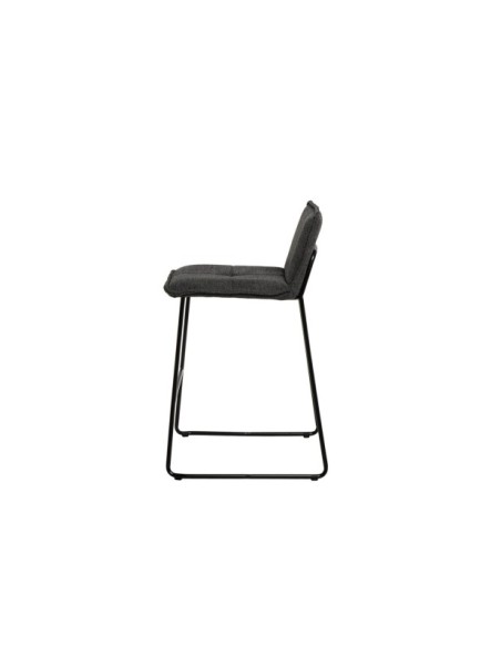 Taburete Alto ODIN 64 cm, Textil Gris Oscuro