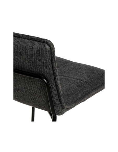 Taburete Alto ODIN 64 cm, Textil Gris Oscuro