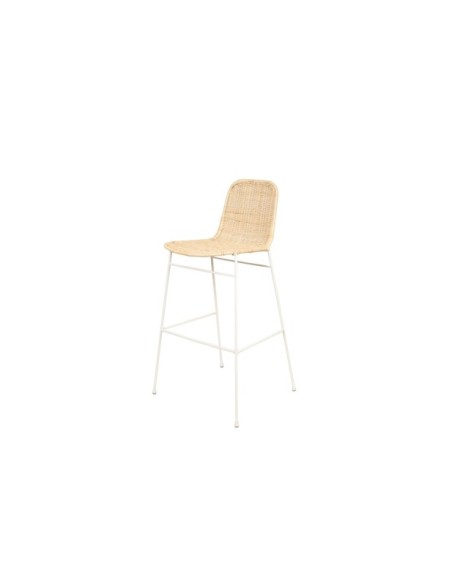 Taburete Alto KARLA 75 cm, Natural / Blanco