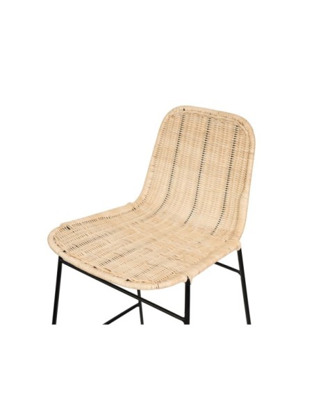 Taburete Alto KARLA 75 cm, Natural / Negro