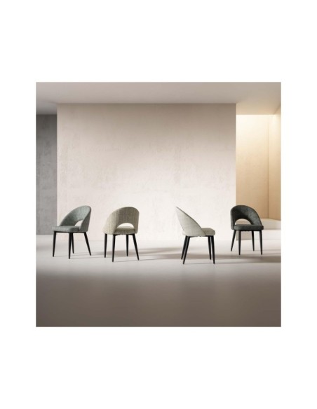 Silla LEAH, Textil Gris Oscuro