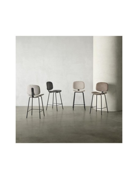 Taburete Alto NOAH 67 cm, Textil Gris Claro