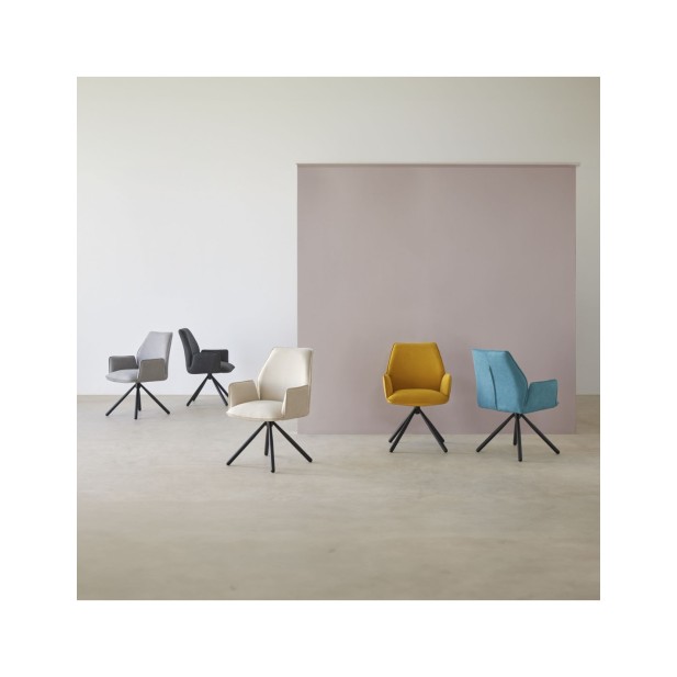 Silla Giratoria JOEN, Textil Gris Claro