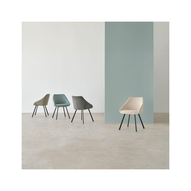 Silla ROSS, Textil Gris Oscuro