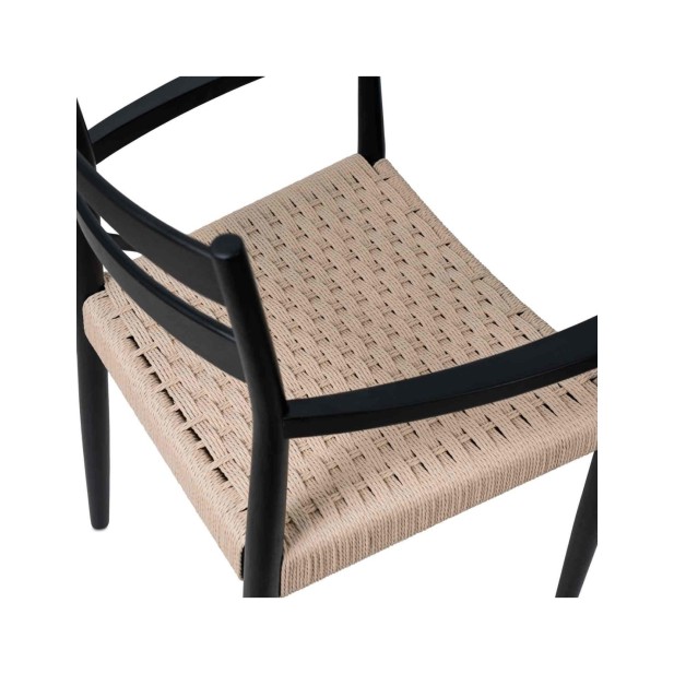Silla con Brazos BERTHA, Negro / Natural
