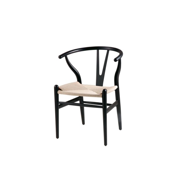 Silla con Brazos RIBE, Negro / Natural