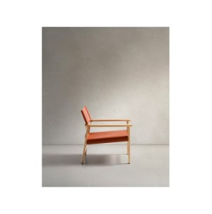 Butaca Jan de fibras de cuero reciclado marrón claro y... 2