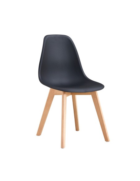 Silla MATEN – Madera de Haya y Polipropileno Negro