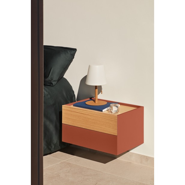 Mesita de Pared OTTO, Teja / Roble -...