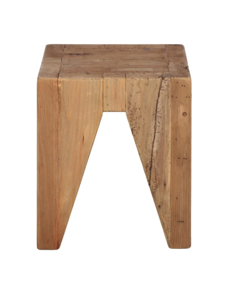 Taburete Bajo SURAT, Madera Reciclada Natural