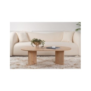 Mesa de Centro Ovalada SILKE, MDF Acabado Roble Zafiro 2