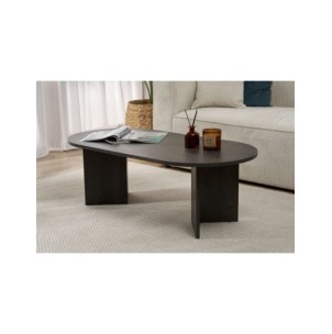 Mesa de Centro Ovalada SILKE, MDF Acabado Negro