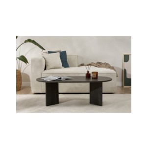 Mesa de Centro Ovalada SILKE, MDF Acabado Negro 2