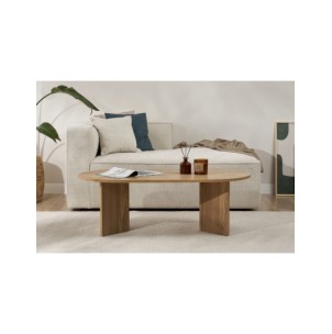 Mesa de Centro Ovalada SILKE, MDF Acabado Roble VNT 2