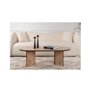 Mesa de Centro Ovalada SILKE, MDF Acabado Roble Zafiro /... 2