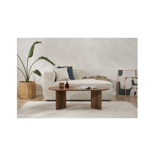 Mesa de Centro Ovalada SILKE, MDF Acabado Nogal VNT 2